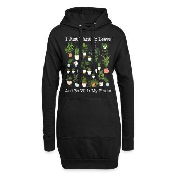 Plant Lover Gardening I Just Want - Hoodie-Kleid - Schwarz - Vorne