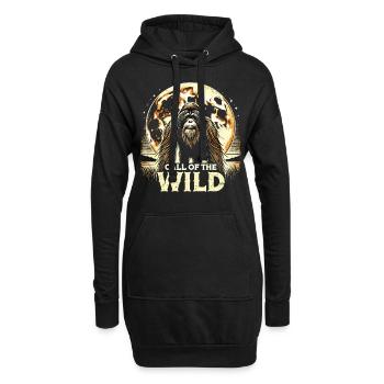Call of the Wild – Majestätischer Orang-Utan - Hoodie-Kleid - Schwarz - Vorne