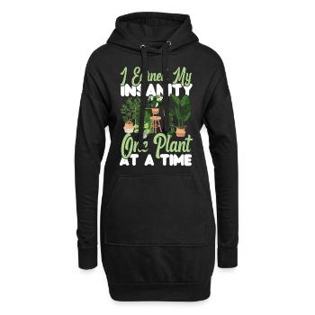 Plant Lover Gardening I Earned My - Hoodie-Kleid - Schwarz - Vorne