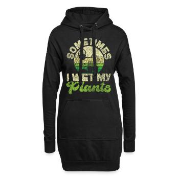 Amateur de plantes jardiner parfois je - Sweat-shirt à capuche long Femme - noir - Devant