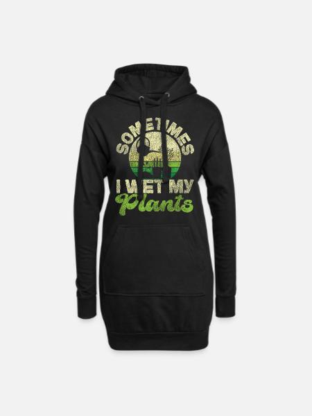 Plant Lover Gardening Sometimes I - Hoodie-Kleid - Schwarz