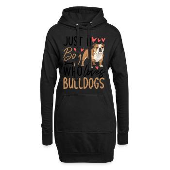 Just A Boy Who Loves Bulldogs - Hoodie-Kleid - Schwarz - Vorne
