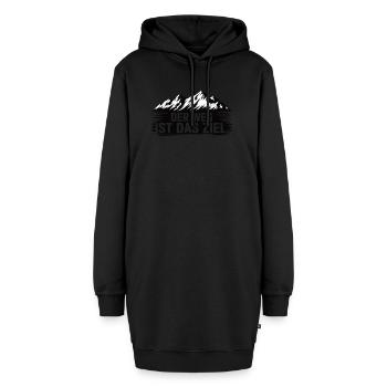 Der Weg ist das Ziel - Hoodie-Kleid - Schwarz - Vorne - AI Model Female 172 light (172cm)