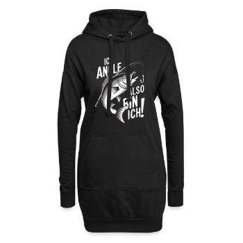 Ich Angle also bin ich - Hoodie-Kleid - Schwarz - Vorne
