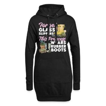 Amateur de plantes jardinier fille femelle - Sweat-shirt à capuche long Femme - noir - Devant