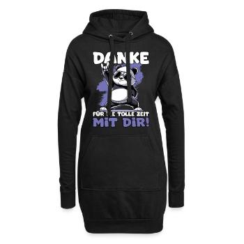 Danke für die tolle Zeit mit dir Pandabär Kollege - Hoodie-Kleid - Schwarz - Vorne