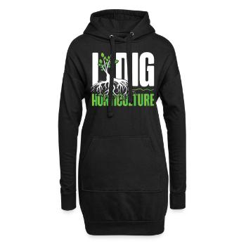 Plant Lover Gardening Pun I Dig - Hoodie-Kleid - Schwarz - Vorne
