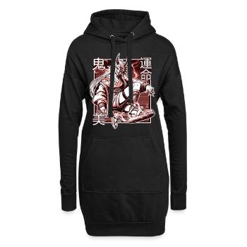 Démon Kunoichi Rouge - Sweat-shirt à capuche long Femme - noir - Devant