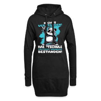 Nichts verstanden Hauptschule trotzdem bestanden - Hoodie-Kleid - Schwarz - Vorne