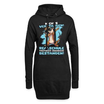 Nichts verstanden Realschule trotzdem bestanden - Hoodie-Kleid - Schwarz - Vorne