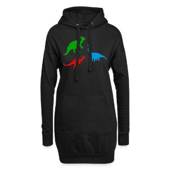 Dinosaur Silhouette Dinosaur Dino Silhouette - Hoodie-Kleid - Schwarz - Vorne