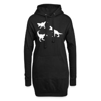 Dinosaur Silhouette T-Rex Dinosaur - Hoodie-Kleid - Schwarz - Vorne