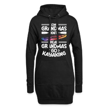 Some grandmas knit real grandmas go kayaking - Hoodie-Kleid - Schwarz - Vorne