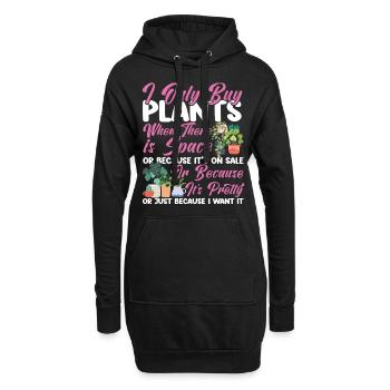 Plant Lover Gardening I Only Buy - Hoodie-Kleid - Schwarz - Vorne