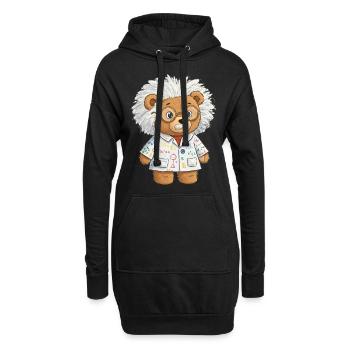 Teddybär Wissenschaftler - Hoodie-Kleid - Schwarz - Vorne