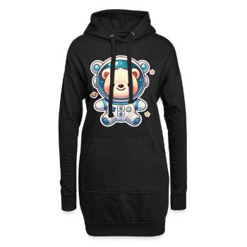 Teddy Bear Astronaut - Hoodie Dress - black - Front