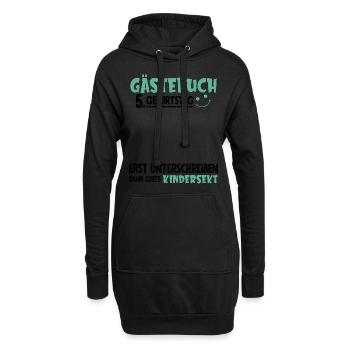 Livre d’or 5 Signe d’anniversaire pour enfants - Sweat-shirt à capuche long Femme - noir - Devant