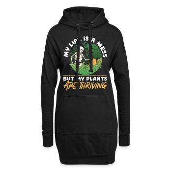 Plant Lover Gardening Skeleton My - Hoodie-Kleid - Schwarz - Vorne