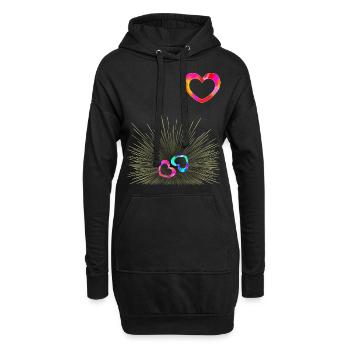 Grossesse Gemini Annonce - Sweat-shirt à capuche long Femme - noir - Devant