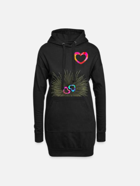 Schwangerschaft Zwillinge Ankündigung - Hoodie-Kleid - Schwarz