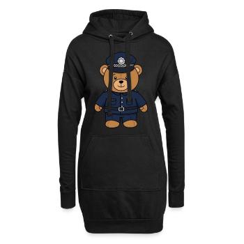 Ours en peluche Policier - Sweat-shirt à capuche long Femme - noir - Devant