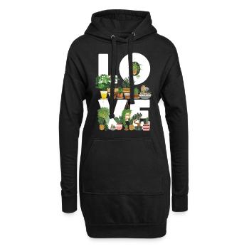 Amoureux des plantes Jardinage Amour - Sweat-shirt à capuche long Femme - noir - Devant