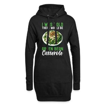 Casserole de haricots verts - Sweat-shirt à capuche long Femme - noir - Devant