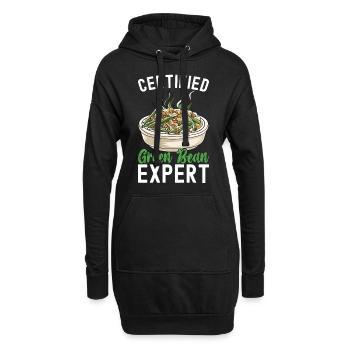 Casserole de haricots verts - Sweat-shirt à capuche long Femme - noir - Devant