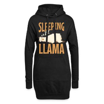 Lama mignon Lama endormi alpaga mignon - Sweat-shirt à capuche long Femme - noir - Devant