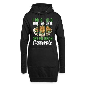 Casserole de haricots verts - Sweat-shirt à capuche long Femme - noir - Devant