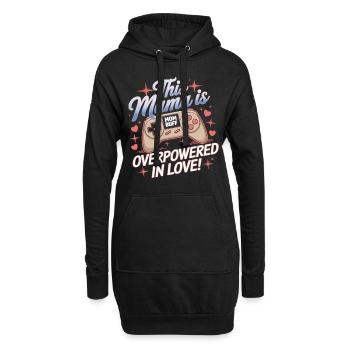 Gaming Mama – Overpowered in Love! - Hoodie-Kleid - Schwarz - Vorne