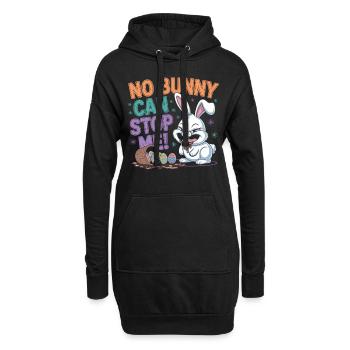 Lapin de Pâques au chocolat – Aucun lapin ne peut m’arrêter - Sweat-shirt à capuche long Femme - noir - Devant