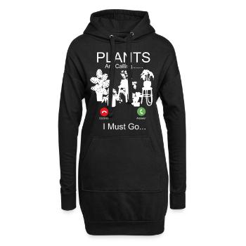 Plant Lover Gardening Monstera - Hoodie-Kleid - Schwarz - Vorne