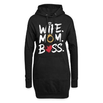 Ehefrau. Mama. Chefin. – Powerfrauen Geschenk - Hoodie-Kleid - Schwarz - Vorne