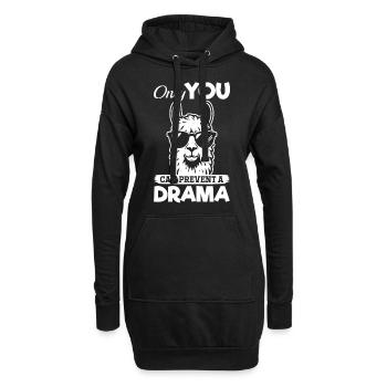 Only you can prevent a drama - Llama Alpaca - Hoodie-Kleid - Schwarz - Vorne