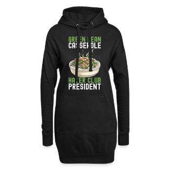 Casserole de haricots verts - Sweat-shirt à capuche long Femme - noir - Devant