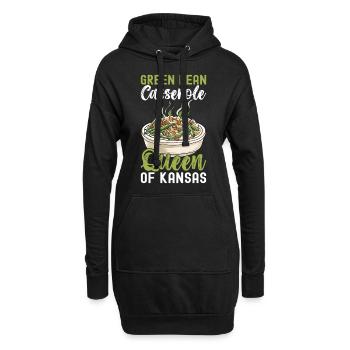 Casserole de haricots verts - Sweat-shirt à capuche long Femme - noir - Devant