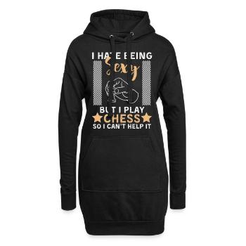 Lustiger Schach Spruch Schachspieler - Hoodie-Kleid - Schwarz - Vorne
