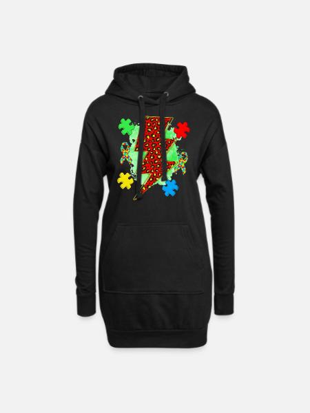 Autisme - Sweat-shirt à capuche long Femme - noir