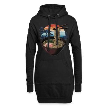 Japanische Ramen-Kunst - Hoodie-Kleid - Schwarz - Vorne