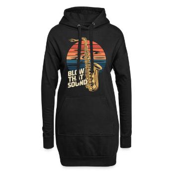 Blow That Sound – La puissance du saxophone - Sweat-shirt à capuche long Femme - noir - Devant