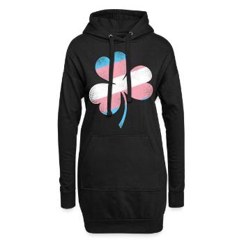 Fierté LGBT transgenre - Sweat-shirt à capuche long Femme - noir - Devant