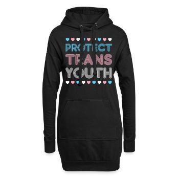 Fierté LGBT transgenre - Sweat-shirt à capuche long Femme - noir - Devant