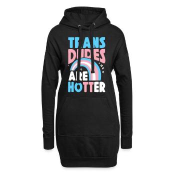 Fierté LGBT transgenre - Sweat-shirt à capuche long Femme - noir - Devant