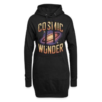 Cosmic Wonder Galaxie - Hoodie-Kleid - Schwarz - Vorne