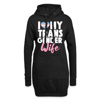 Fierté LGBT transgenre - Sweat-shirt à capuche long Femme - noir - Devant