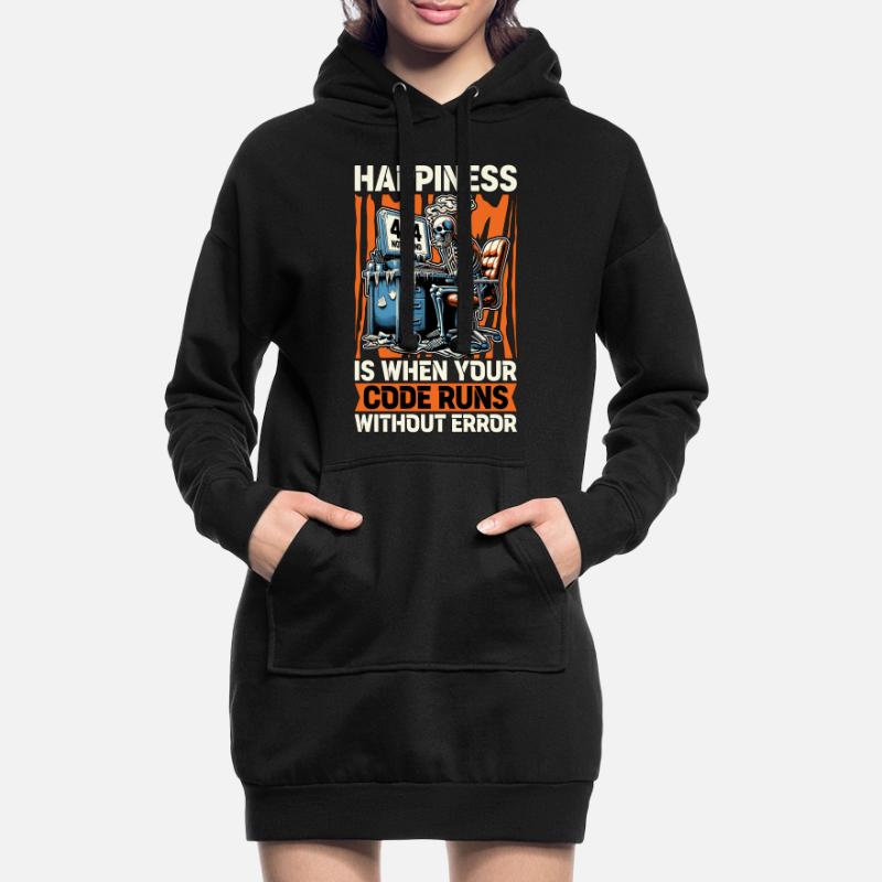 Coder Happiness Is When Your Code Runs Developer Hoodie-Kleid