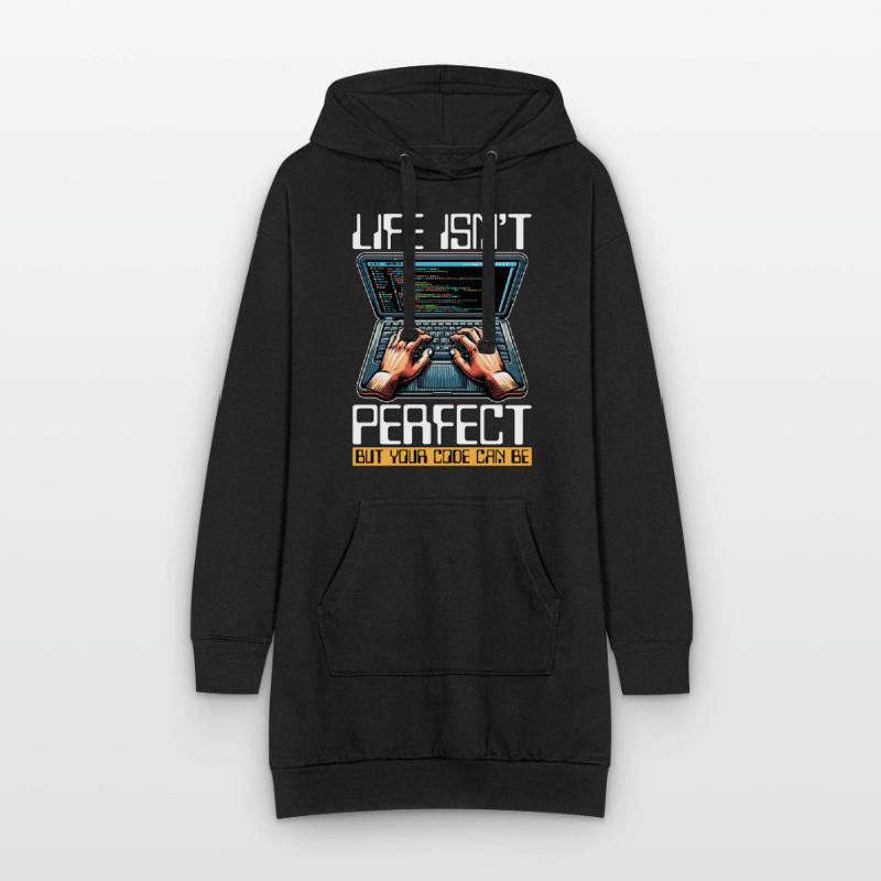 Coder Life Isn't Perfect But Your Code Developer Hoodie-Kleid