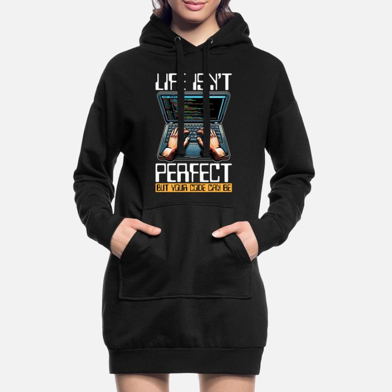 Coder Life Isn't Perfect But Your Code Developer Hoodie-Kleid