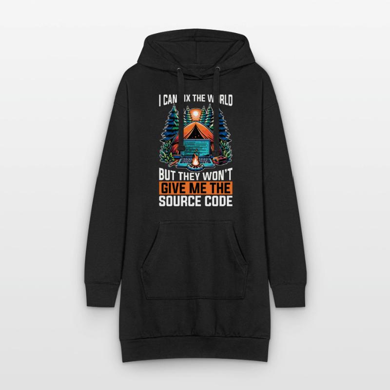 Coder Je peux réparer le monde Développeur Web Codeurs Sweat-shirt à capuche long Femme